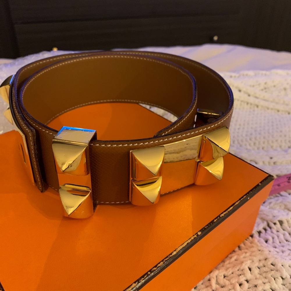 AUTH HERMES Collier De Chien Medor Belt